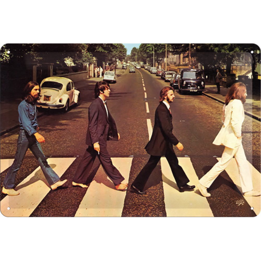 Placa metalica - The Beatles - Abbey Road - 20x30 cm